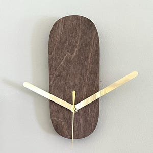 Oblong Wooden Wall Clock, Rustic Clock, Laser Cut, Minimalist Clock, Unique Wall Clock, Modern Hanging Clock, Silent Clock, Kitchen Clock