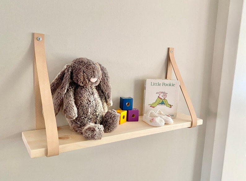Nursery Shelves Leather Strap Shelves Nursery Decor Nursery Etsy