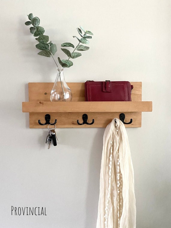 Farmhouse Shelf with Hooks