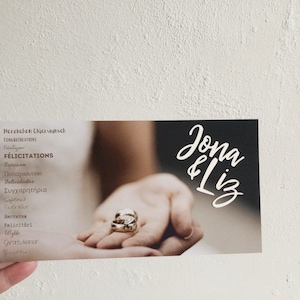 carte de mariage personnalisée avec nom pour couples internationaux "Félicitations"