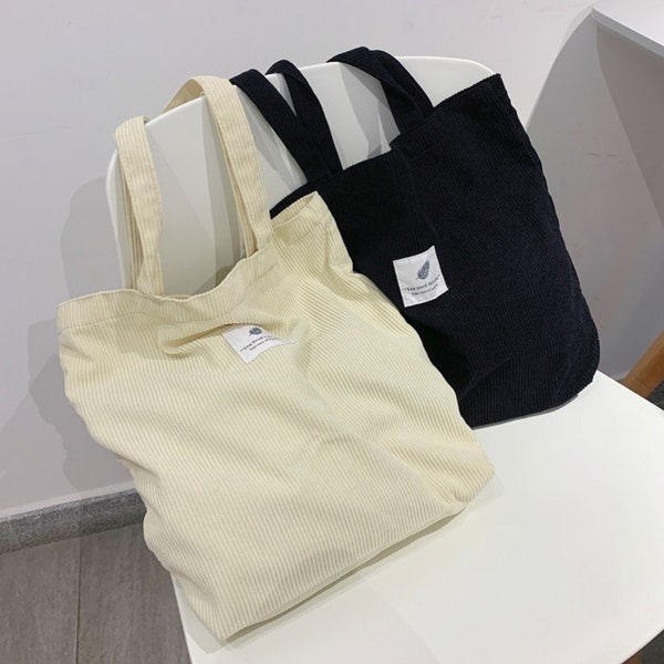 Tote bag Corduroy Crossbody Shoulder Bag/Shopping Bag/Hand bag Environment Friendly Reusable