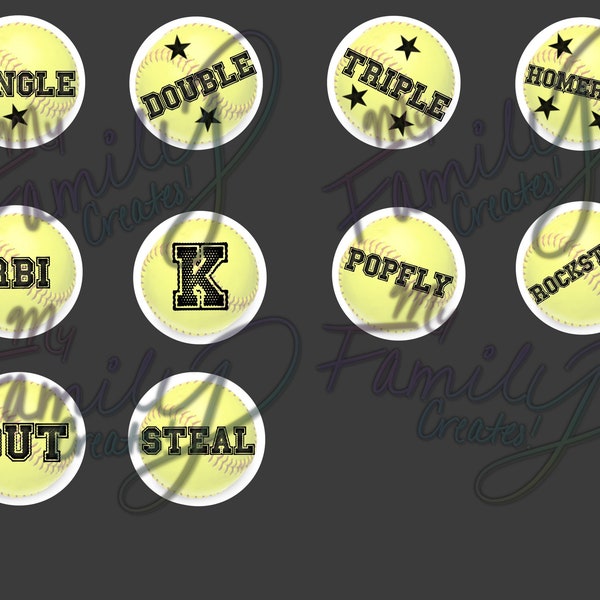 Softball Player Achievement Helmet Stickers