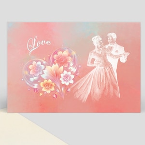 Carte "LOVE", amour, carte postale, demande mariage, déclaration