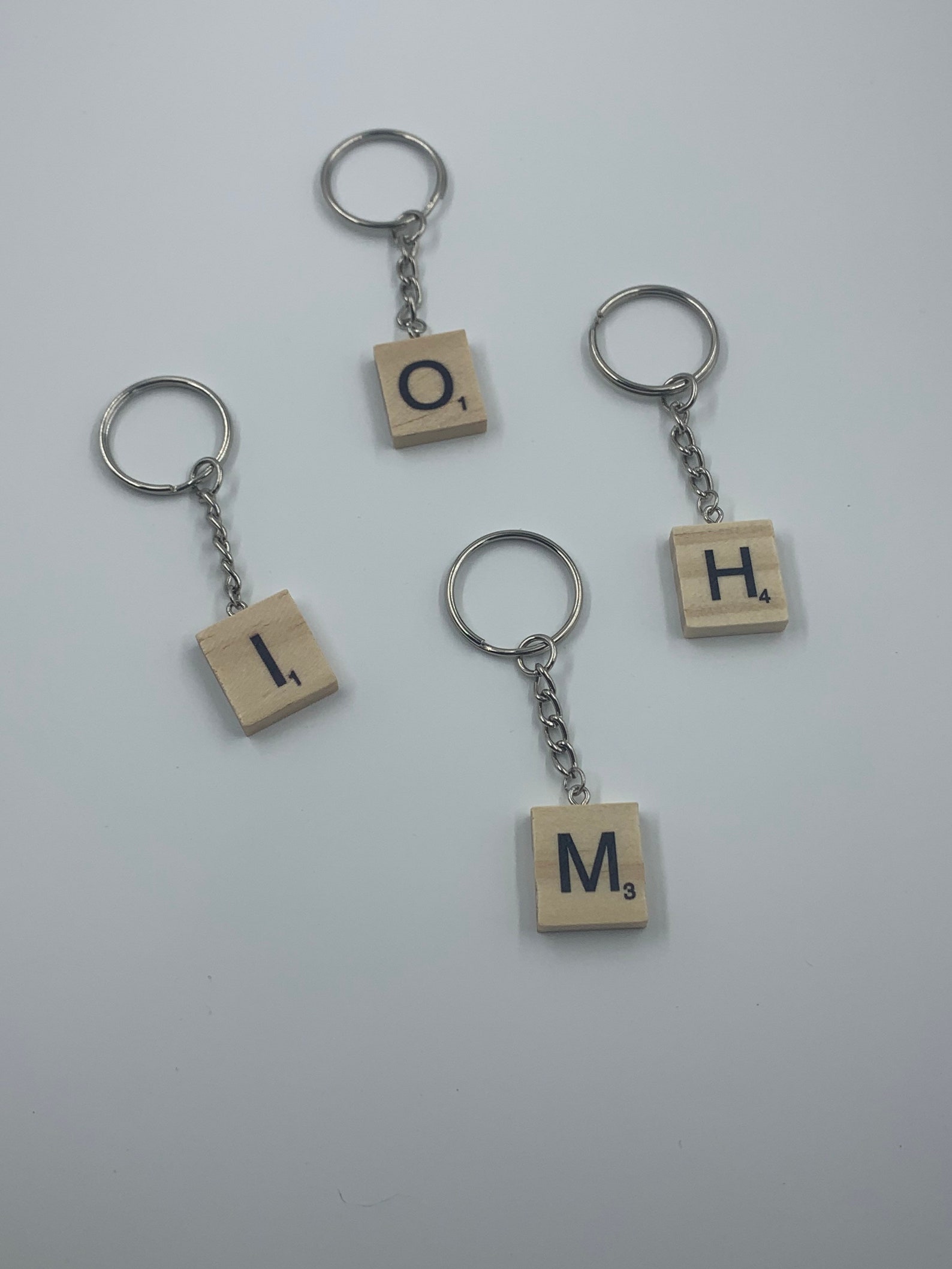 Personalised Scrabble Keyring Letter Keyring Scrabble Tile Etsy