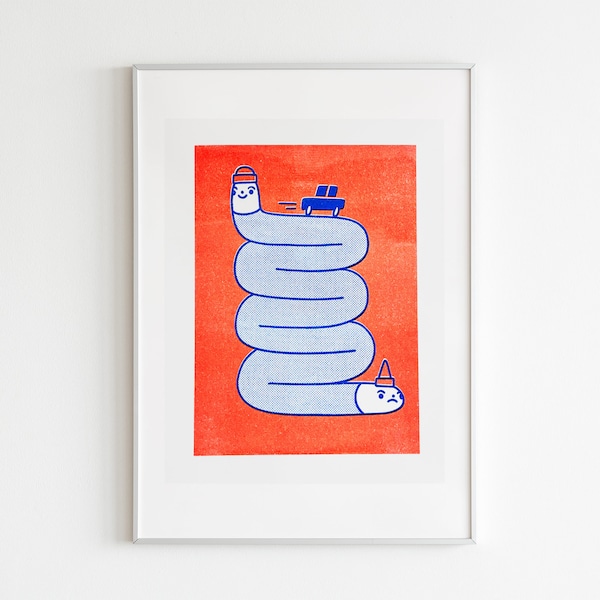 Early Bird Gets the Worm - Risograph Print