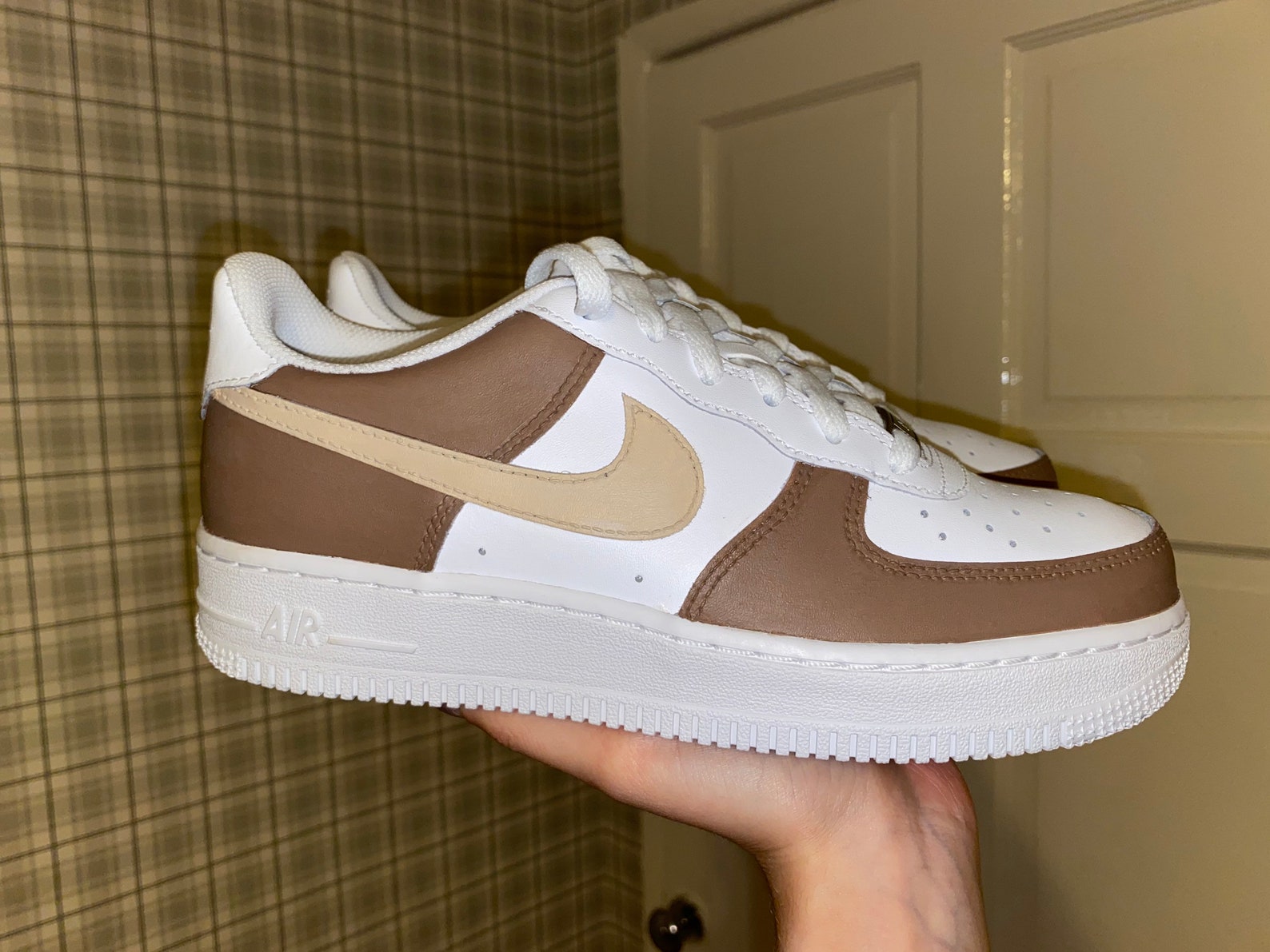 custom nike air force 1 brown