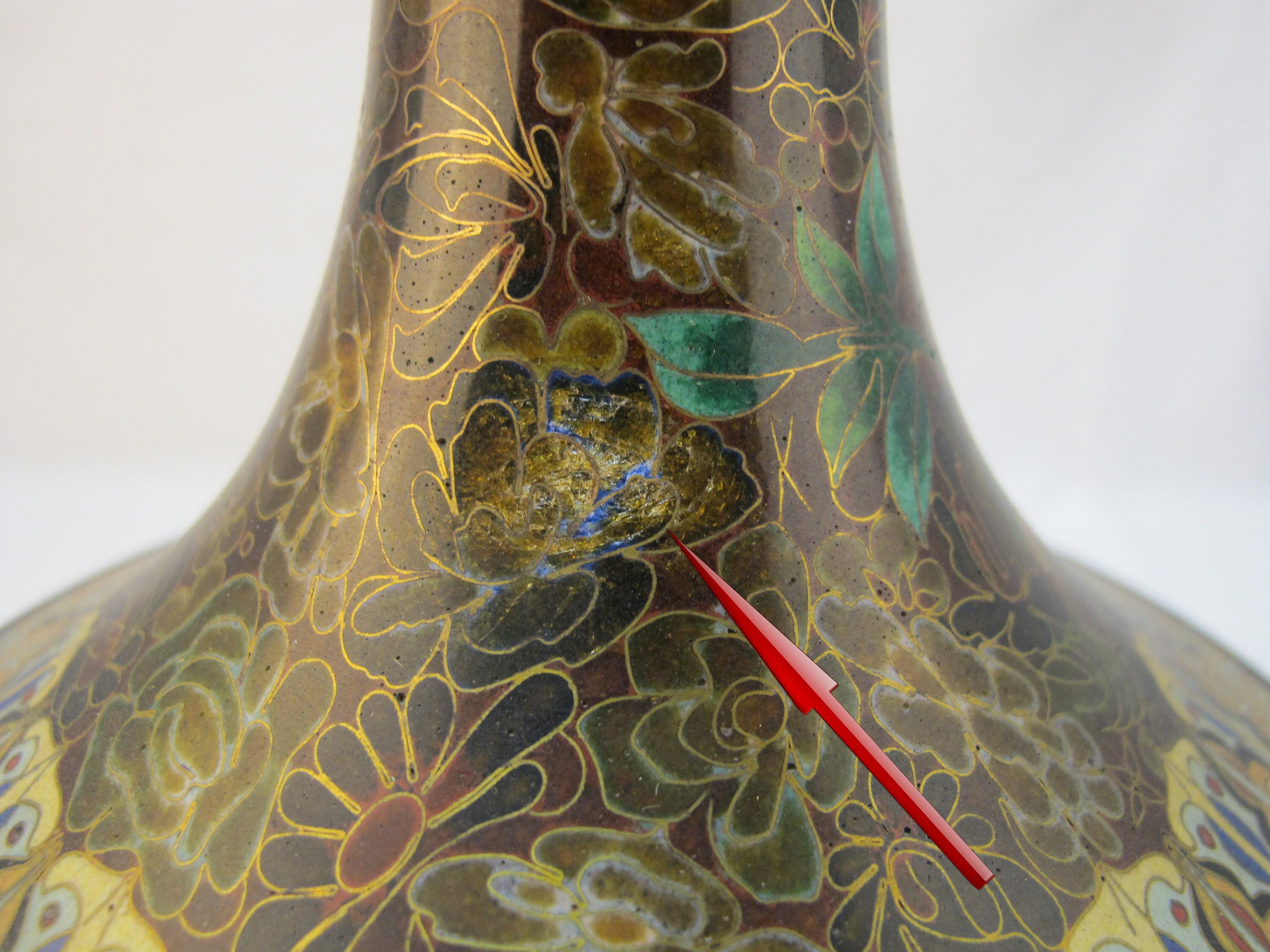 Pair of Large Chinese Vases in Bronze Cloisonné Enamel Etsy