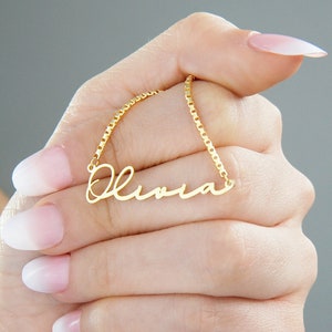 Personalized Name Necklace with Box Chain • Gold Name Necklace  • Perfect Gift for Her • Custom Name Necklace • Gift For Christmas • Gifts