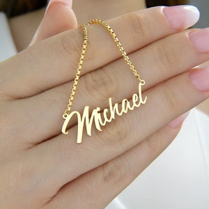 14K GOLD Custom Name Necklace by Mysignaturejwl, Personalized Necklace, Gold,Silver,Rose Name Necklace, Gift for Christmas, Gift For Mother