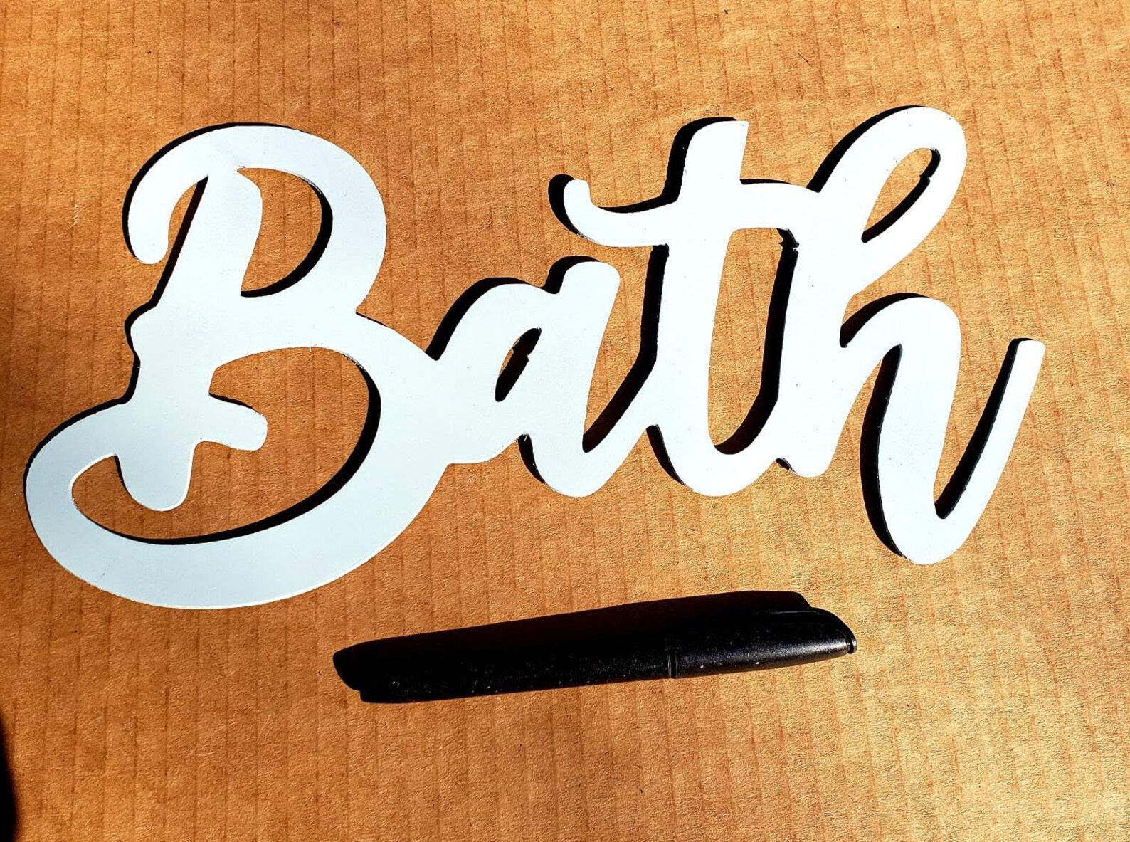 Bath Sign Cursive Bathroom Sign Metal Bath Sign Cursive Etsy