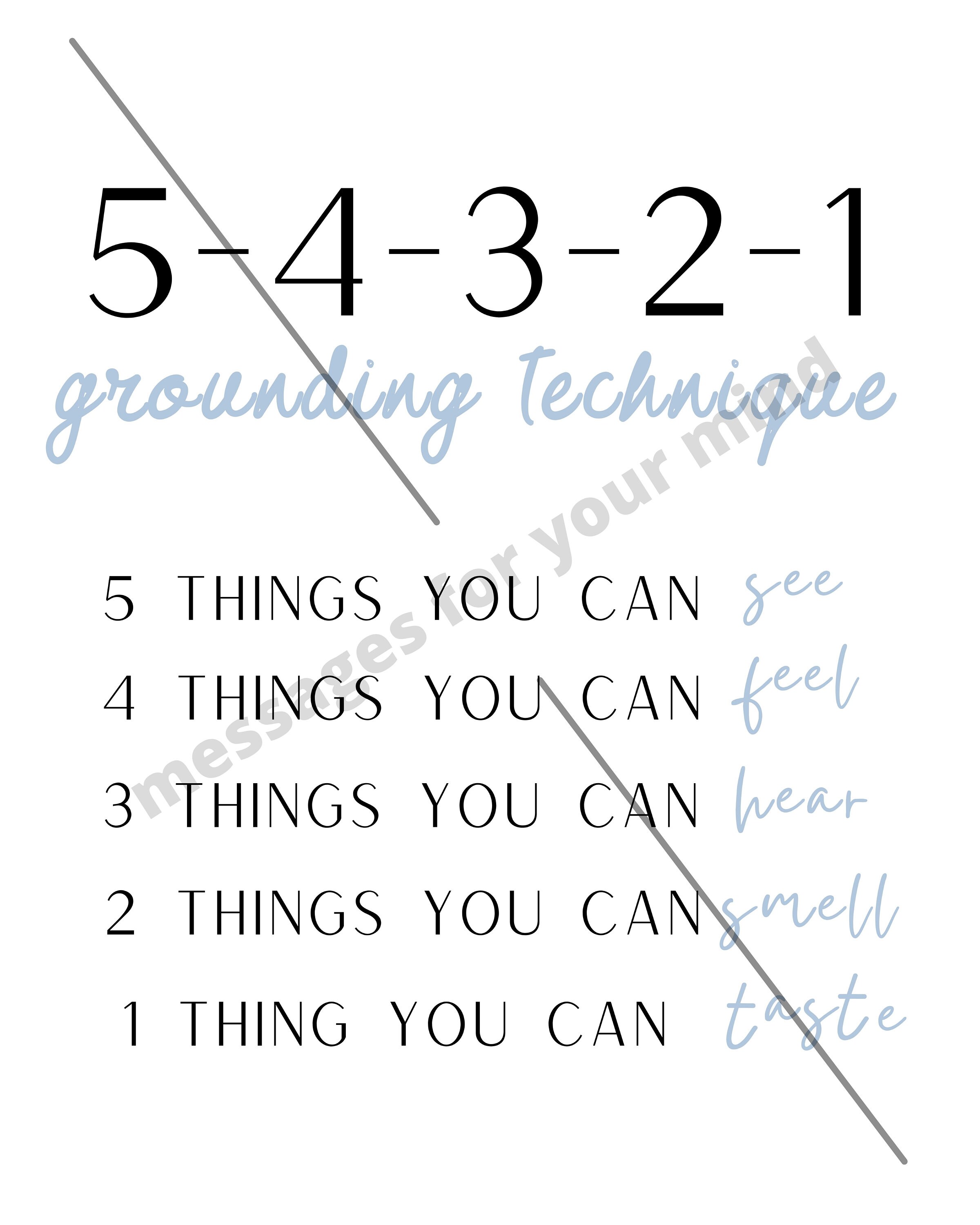 Grounding Exercises Poster 5 Senses Coping skills Therapist | Etsy