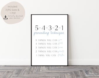Grounding Exercises Poster 5 Senses Coping Skills Therapist Etsy Grounding Exercises Poster 5 Senses Coping Skills Therapist Etsy