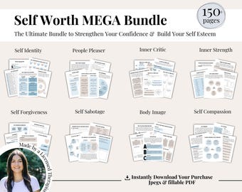 Self Worth Worksheets Bundle: Self Esteem & Confidence (PDF)