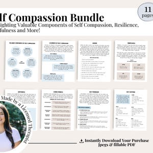 Self-Compassion Workbook: Therapy Journal, Affirmations (PDF)