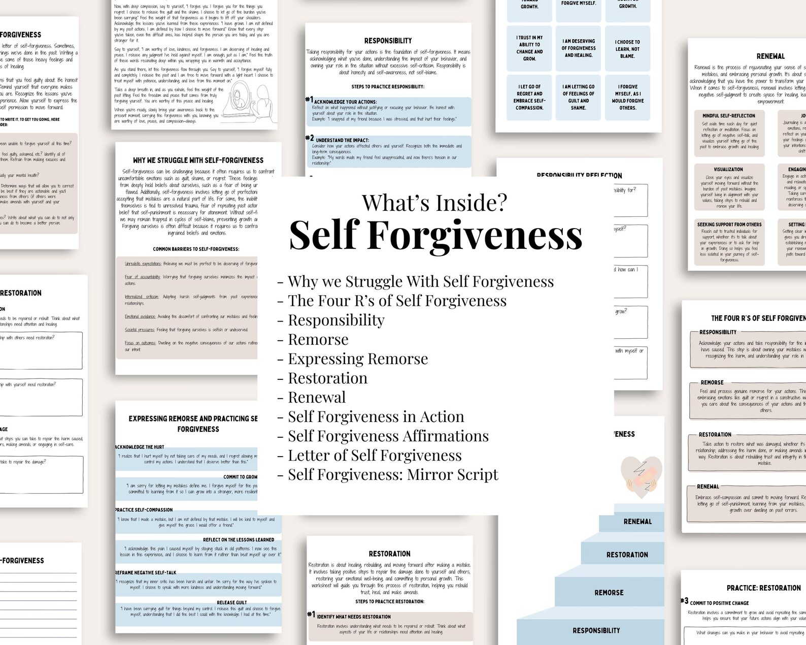 Self Worth Worksheets Bundle: Self Esteem & Confidence (PDF) - Etsy