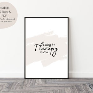 Therapy Is Cool, Mental Health Art Print, Therapist gift, Therapy Decor, Therapist Poster, Therapy Wall Art, Mental Health Art, Counselor