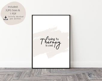 Therapy Is Cool, Mental Health Art Print, Therapist gift, Therapy Decor, Therapist Poster, Therapy Wall Art, Mental Health Art, Counselor