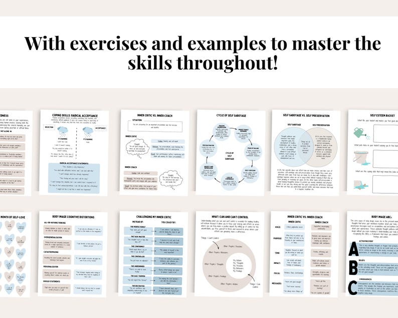 Self Worth Worksheets Bundle: Self Esteem & Confidence (PDF) - Etsy