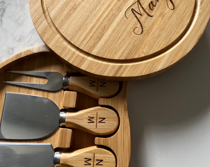 Engraved Cheese Board, Engraved Cheese Board Knife set