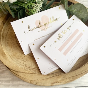 50 Luxury Gift Vouchers, Business Gift Vouchers, Custom, Gold Foil Luxury Voucher Printing, Gift Voucher Design, Shiny, Mother's Day