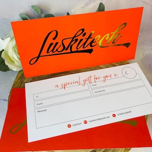50 Luxury Gift Vouchers, Business Gift Vouchers, Custom, Gold Foil Luxury Gift Voucher Printing, Voucher Design, Shiny, Mother's Day