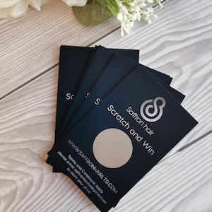 Cartes à gratter, cartes à gratter personnalisées, à gratter et à gagner, cartes de visite, cartes de loterie, cadeau de mariage, cadeau client, papeterie d'affaires