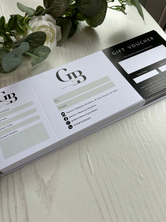 25 4x9 Gold Blank Gift Certificate Cards Vouchers For Holiday