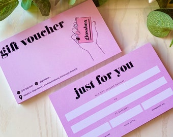 Loose Gift Vouchers, Business Gift Vouchers, Customisable Voucher, Voucher Printing, Gift Voucher Design, Business Stationery, Mother's Day