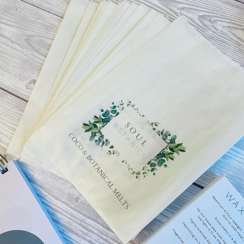 Logo Printed Glassine Bags C6 Wax Melt Bags Food Safe Etsy