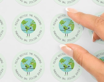 Recycle Packaging Stickers, Eco Friendly Matte Stickers, 37mm Round