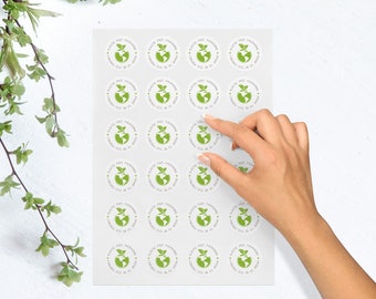Eco Friendly Packaging Stickers, Matte Finish, 37mm Round Stickers