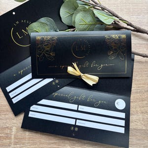 Luxus Goldfolie Geschenkgutschein Brieftasche Druck, Individuell gefaltete Business Gutscheine, Salon Geschenkgutscheine