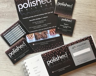 Individuelles Briefpapier Bundle, Visitenkarten, Aufkleber, Verpackung