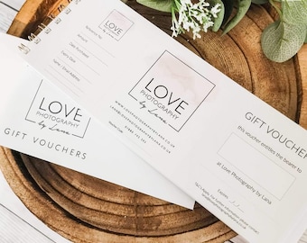 Custom Photography Gift Voucher Book, Personalized Logo, 40 Vouchers