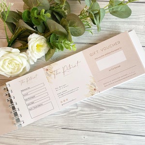Gift vouchers for beauty businesses, aesthetics voucher, custom logo, beautician vouchers, nail technician vouchers, custom gift vouchers