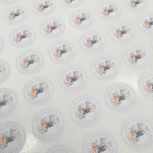 Pegatinas circulares de 25 mm, hojas A4, acabado mate, pegatinas con logotipo, pegatinas personalizadas, impresas, pegatinas redondas, embalaje, sellado de cajas