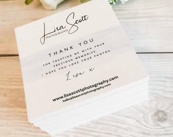 Custom thank you cards, business cards, snap tag and share, compliment card, compliment slip, business stationery