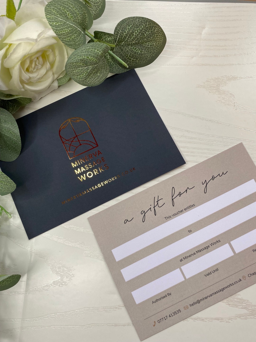 Luxury Gift Vouchers, Business Gift Vouchers, Custom Design, Gold Foil