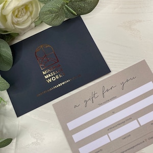 50 Luxury Gift Vouchers, Business Gift Vouchers, Custom, Gold Foil Luxury Gift Voucher Printing, Voucher Design, Shiny, Mother's Day