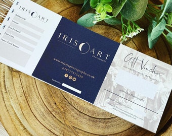 Custom Photography Gift Voucher Book, Personalized Logo, 40 Vouchers