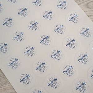 Circular 25mm stickers, a4 sheets, matte finish, logo stickers, personalised stickers, printed, round stickers, packaging, box sealing