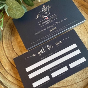 Loose gift vouchers, business gift vouchers, customisable gift voucher, gift voucher printing, gift voucher design, business stationery