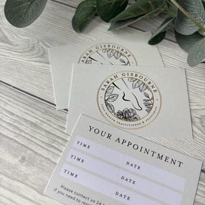 Cartes de rendez-vous pour salons de beauté et esthéticiennes, cartes de fidélité et cartes de visite personnalisées, appt et carte de fidélité pour esthétiques et cafés.