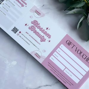 Bons cadeaux pour entreprises de beauté, chèques esthétiques, logo personnalisé, chèques esthéticiennes, chèques prothésistes ongulaires, chèques cadeaux personnalisés