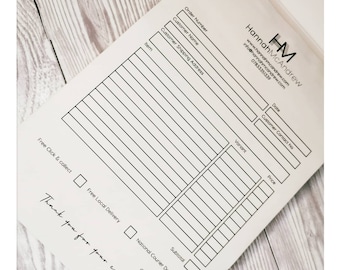 Customizable A5 Duplicate Receipt Book, Small Business Invoice