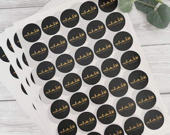 Circular 37mm Stickers, A4 Sheets, Matte Finish, Logo Stickers, Personalised Stickers, Printed, Round Stickers, Packaging, Box Sealing