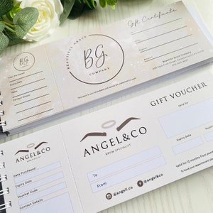 Vales de regalo para negocios de belleza, vales de estética, logotipos personalizados, vales para esteticistas, vales para técnicos de uñas, vales de regalo personalizados