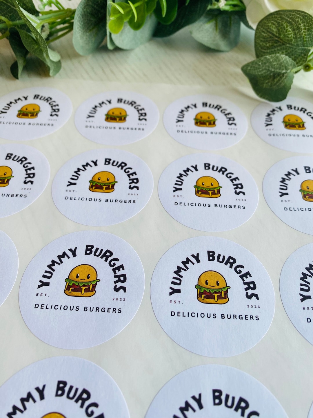 Personalized Logo Stickers, Matte Round Labels (45mm) - Etsy