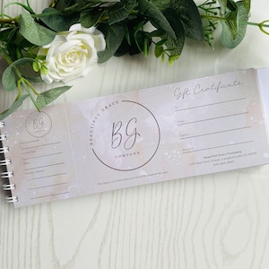 Bons cadeaux pour entreprises de beauté, chèques esthétiques, logo personnalisé, chèques esthéticiennes, chèques prothésistes ongulaires, chèques cadeaux personnalisés