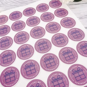 Circular 37mm stickers, a4 sheets, matte finish, logo stickers, personalised stickers, printed, round stickers, packaging, box sealing image 5